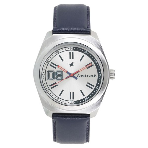 Fastrack Varsity Quartz Analog White Dial Leather Strap Watch for Guys - image number 0