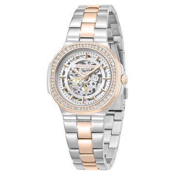 Kenneth Cole Automatic Automatic Silver Dial Two Toned Stainless Steel Strap Watch For Women