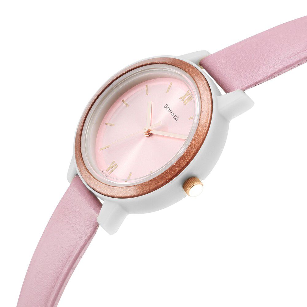 Sonata ladies leather sales watches
