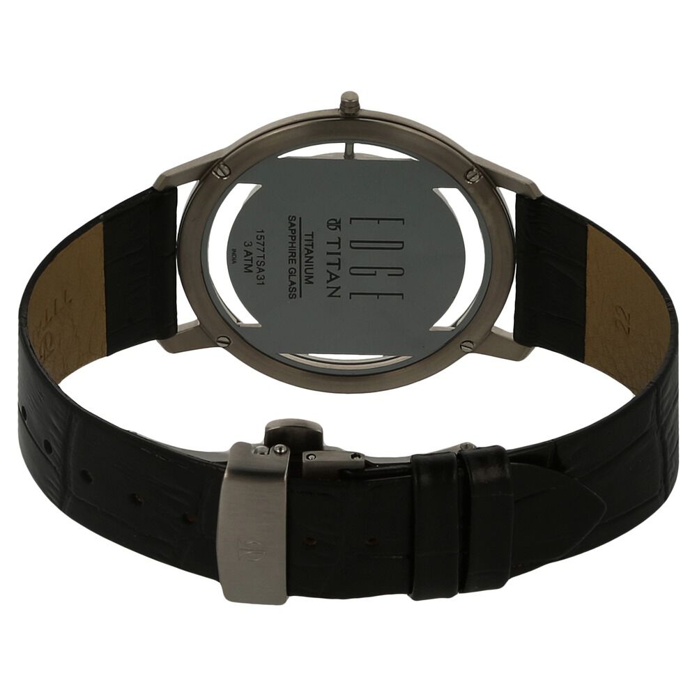 Titan Quartz Analog Silver Dial Leather Strap Watch for Men