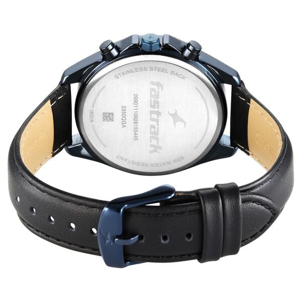 Fastrack Oceanyx 2.0 Chronograph Watch for Men with Grey Dial & Black Leather Strap - image number 5