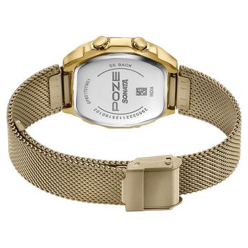 Poze By Sonata Digital Digital Beige Dial Beige Metal Strap Watch For Women