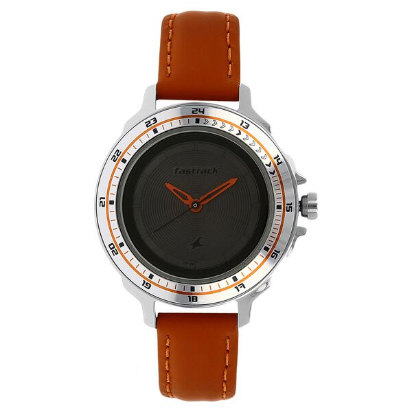 Fastrack Quartz Analog Grey Dial Leather Strap Watch for Girls - image number 0