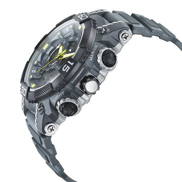 SF Quartz Analog Digital Grey Dial PU Strap Watch for Men