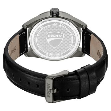 Ducati Quartz Analog Blue Dial Black Silicone Strap Watch For Men