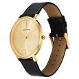 Sonata Traditional Essentials Quartz Analog Champagne Dial Black Leather Strap Watch For Men - image number 1