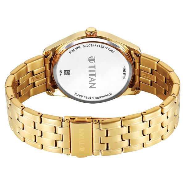 Titan Neo Roman Analog with Green Dial Carnation Gold Stainless Steel Strap Watch for Men - image number 4