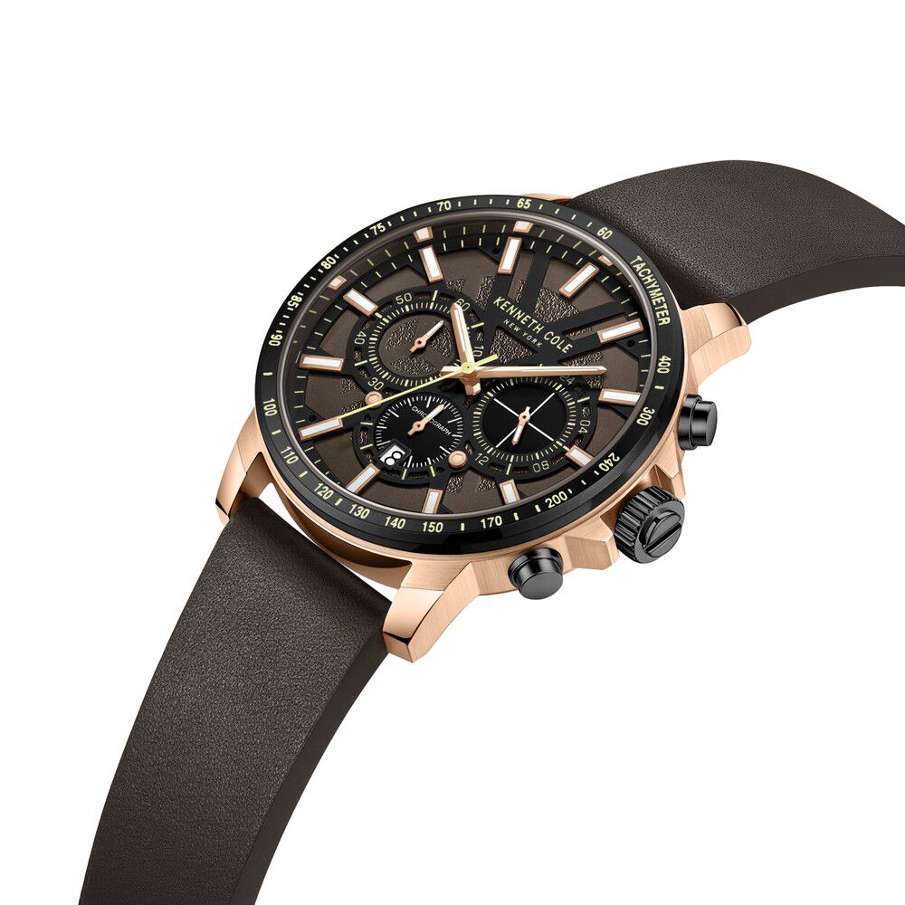 Kenneth cole black leather watch clearance
