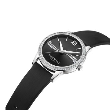Kenneth Cole Quartz Analog Black Dial Leather Strap Watch for Women