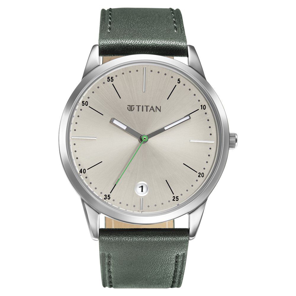 Buy Online Titan Quartz Analog Leather Strap Watch for Men