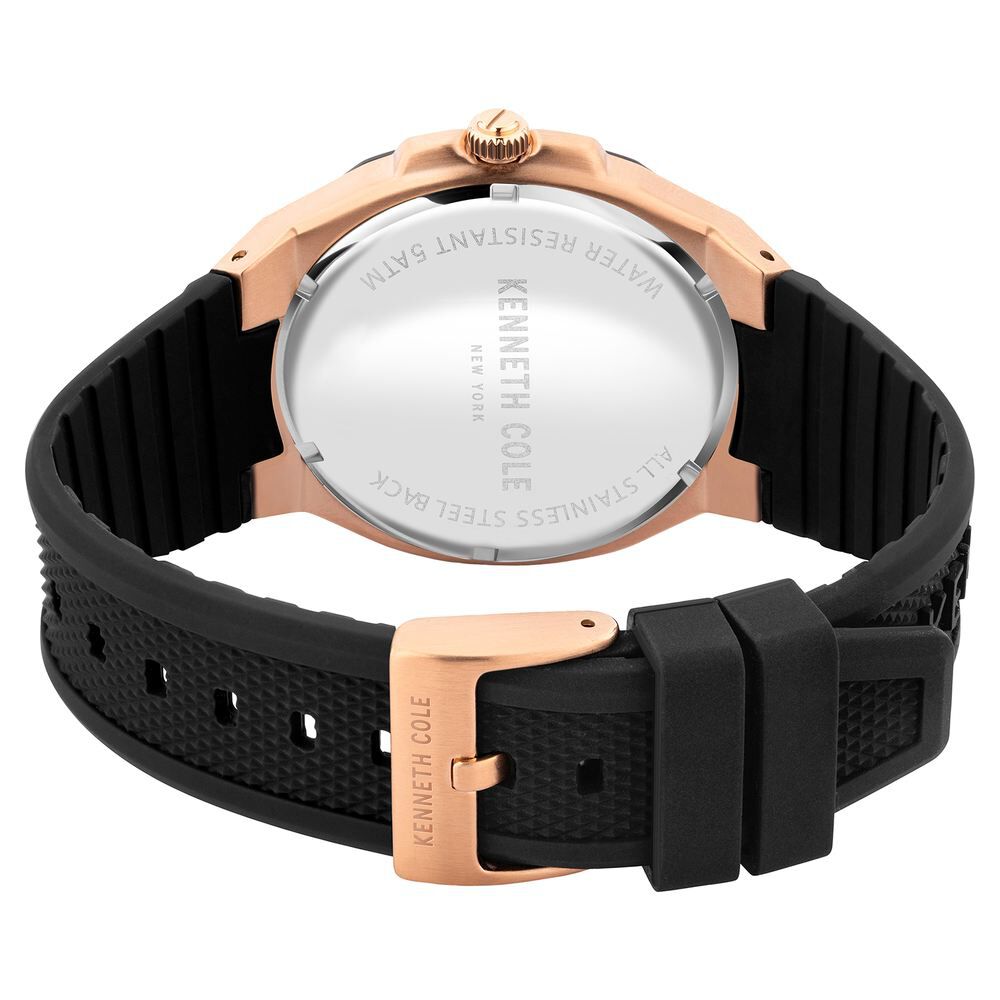 Buy Online Kenneth Cole Quartz Analog Black Dial Silicone Strap