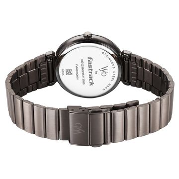 Fastrack Vyb Charmer Quartz Analog Grey Dial Metal Strap Watch For Girls