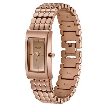 Poze Poze Quartz Analog Rose Gold Dial Rose Gold Metal Strap Watch For Women