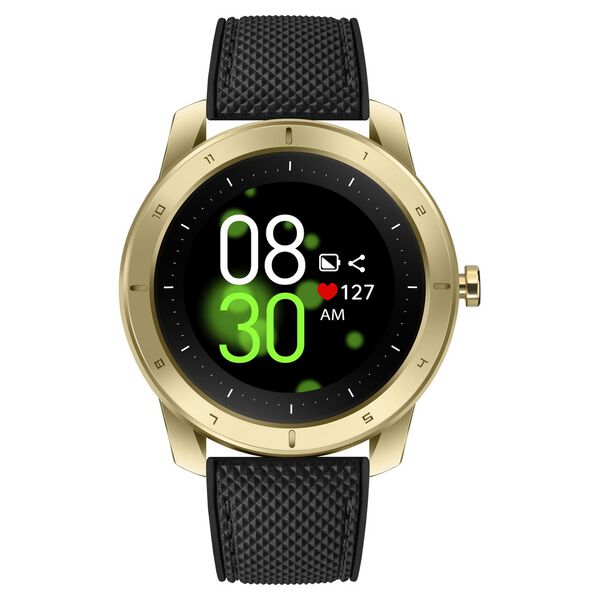 Kenneth Cole Smart Black Dial Silicone Strap Unisex Watch With Brown Strap - image number 1