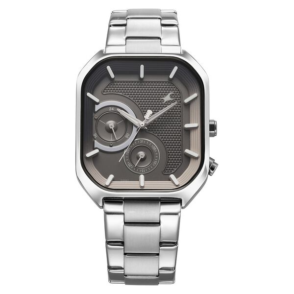 Fastrack Groove Multifunction Anthracite Dial Metal Strap Guy's Watch with Lume indices - image number 1