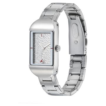 Fastrack Go Skate Quartz Analog Silver Dial Stainless Steel Strap Watch for Girls