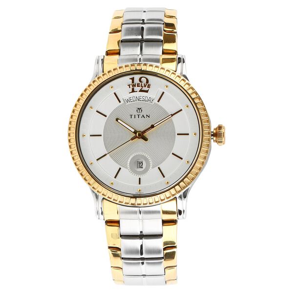 Titan Regalia Sovereign Champagne Dial Analog with Day and Date Stainless Steel Strap Watch for Men - image number 0