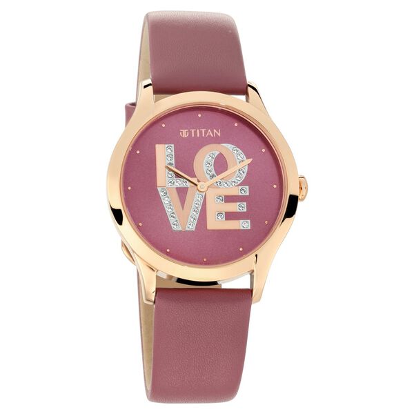 Titan Self Expression Purple Dial Analog Leather Strap watch for Women - image number 0
