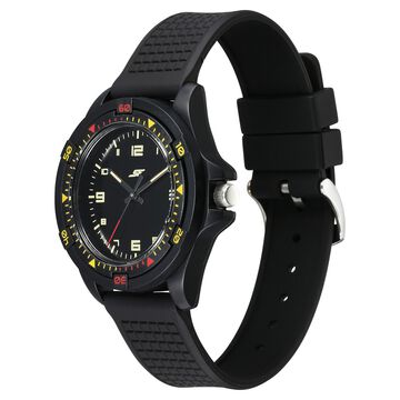 SF Sporty Analogs Quartz Analog Black Dial Black Plastic Strap Watch For Men