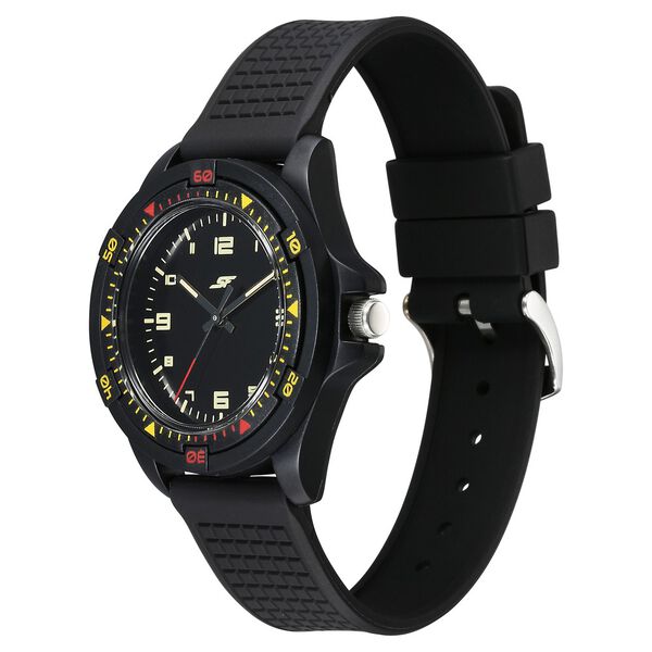 SF Sporty Analogs Quartz Analog Black Dial Black Plastic Strap Watch For Men - image number 2