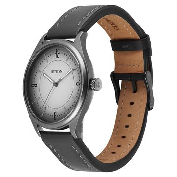 Titan Neo Basics Analog with Gray Dial Gray Leather Strap Watch for Men