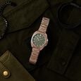 Poze By Sonata Quartz Analog Green Dial Rose Gold Metal Strap Watch For Men - image number 0