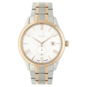 Xylys Quartz Analog with Date Silver Dial Stainless Steel Strap Watch for Men
