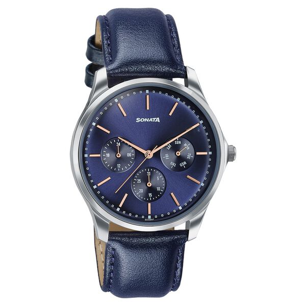 Sonata Men's Work Wear navy dial Watch - Premium Multifunction design for everyday style - image number 1