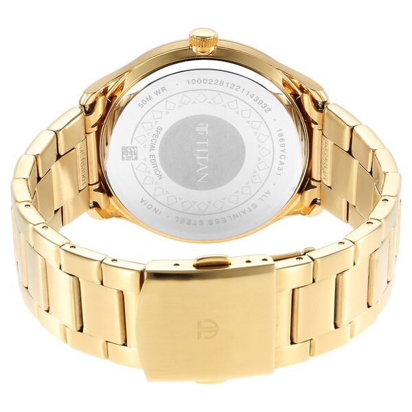 Titan Punjab Collection White Dial Analog with Day and Date Stainless Steel Strap Watch for Men - image number 4