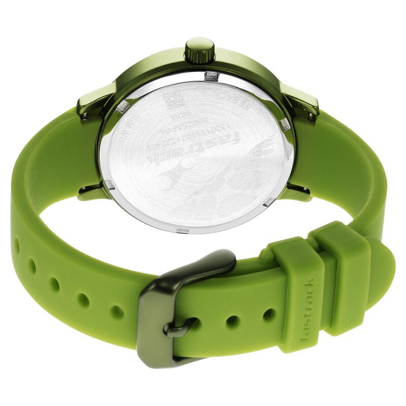 Pop Colours Green Dial Silicone Strap Watch for Girls - image number 5