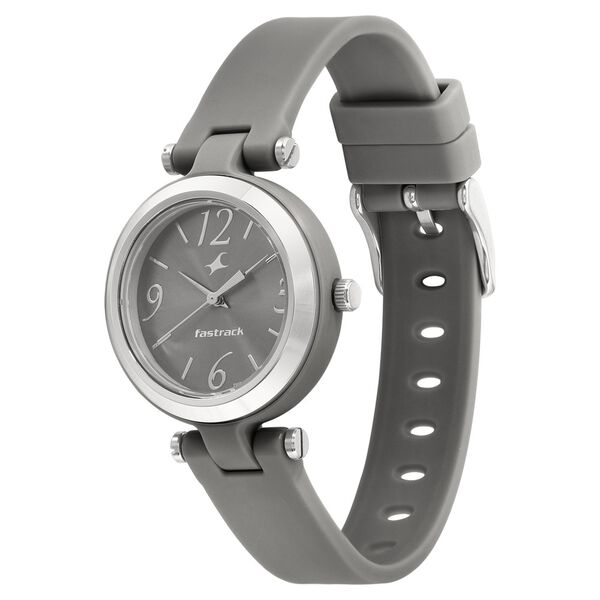 Fastrack Trendies Quartz Analog Grey Dial Silicone Strap Watch for Girls - image number 2