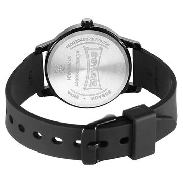 Sonata Splash Black Dial Women Watch With Plastic Strap