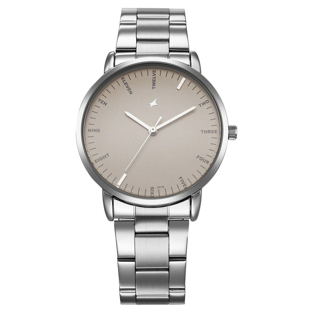 Fastrack Stunners X Quartz Analog Beige Dial Stainless Steel Strap Watch For Guys-image-9