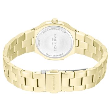 Kenneth Cole Quartz Analog Green Mother of Pearl Dial Golden Stainless Steel Strap Watch For Women