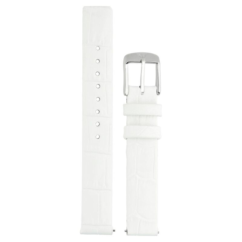 16 mm White Genuine Leather Strap for Women