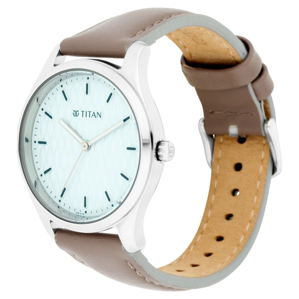 Workwear watch with blue new arrivals dial & leather strap