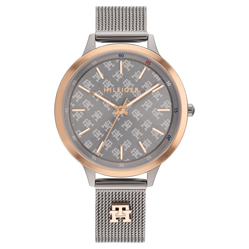 Tommy Hilfiger Grey Dial Grey Stainless Steel Strap Watch for Women