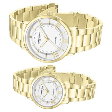 Kenneth Cole Quartz Analog Silver Dial Stainless Steel Strap Watch for Couple