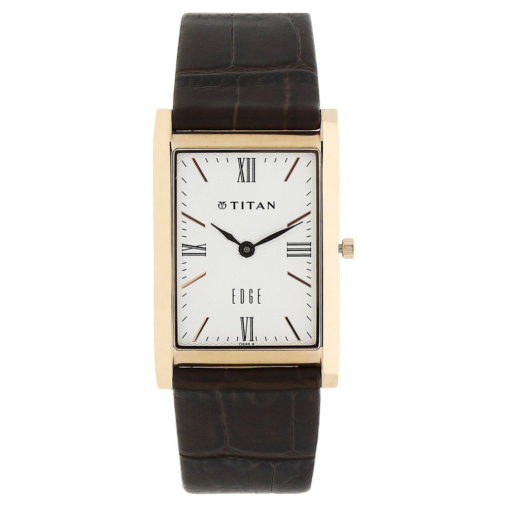 Titan Quartz Analog Silver Dial Leather Strap Watch for Men