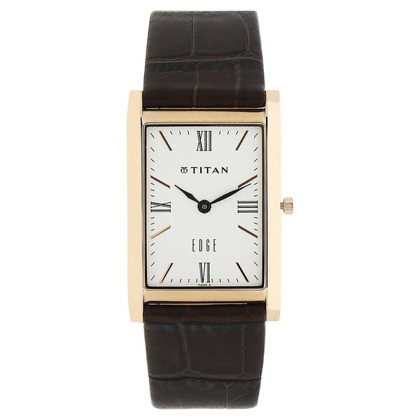 Titan Quartz Analog Silver Dial Leather Strap Watch for Men - image number 0