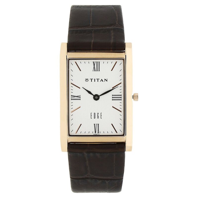 Titan Quartz Analog Silver Dial Leather Strap Watch for Men