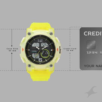 Fastrack StreetStyle Quartz Analog Digital Black Dial Translucent Green Polyether Strap Watch For Guys