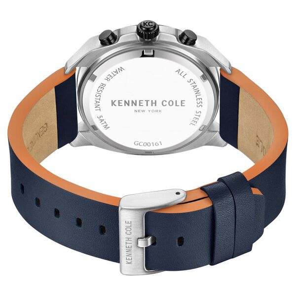 Kenneth Cole Quartz Chronograph Blue dial Leather Strap Watch for Men - image number 4