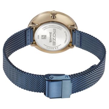 Sonata Poze Quartz Analog Blue Dial Mesh Strap Watch for Women