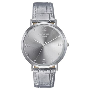 Sonata Poze Quartz Analog Silver Dial Leather Strap Watch for Women