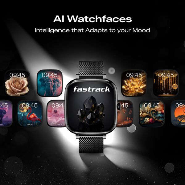 Fastrack Noir Rizz Women Smartwatch with 1.72" inch HD Display, Womens Health, Functional Crown, BT Calling, SpO2, Additional Silicone Strap - image number 3