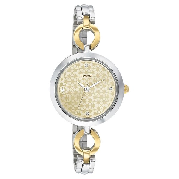 Sonata Wedding Champagne Dial Women Watch With Stainless Steel Strap - image number 0