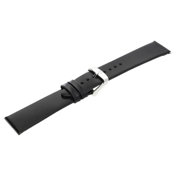 18 mm Black Genuine Leather Strap for Men - image number 3