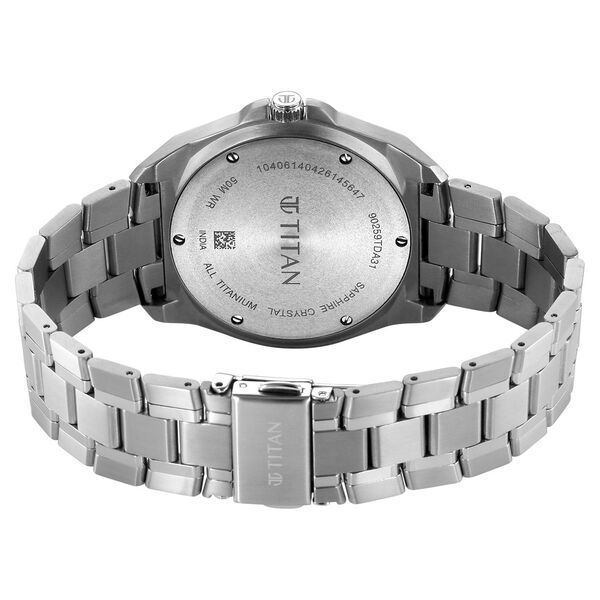 Titan Classique Titanium Sapphire  Multifunction Black Dial Grey Titanium Strap Watch For Men - image number 5
