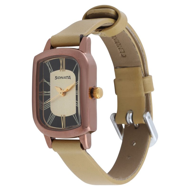 Sonata Quartz Analog Pink Dial Leather Strap Watch for Women - image number 1